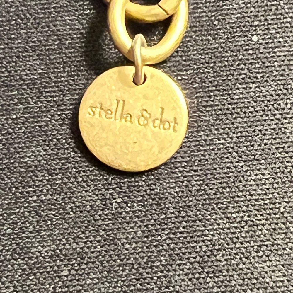Stella & Dot Gold and Teal Statement Necklace - Picture 5 of 5